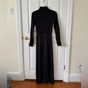 Anthropologie Black Long Sleeve Dress